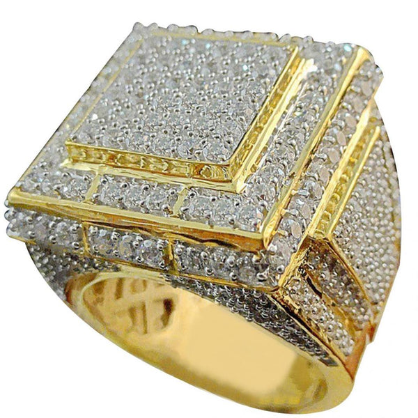 BAGUE "SQUARE" - ICED OUT #1015