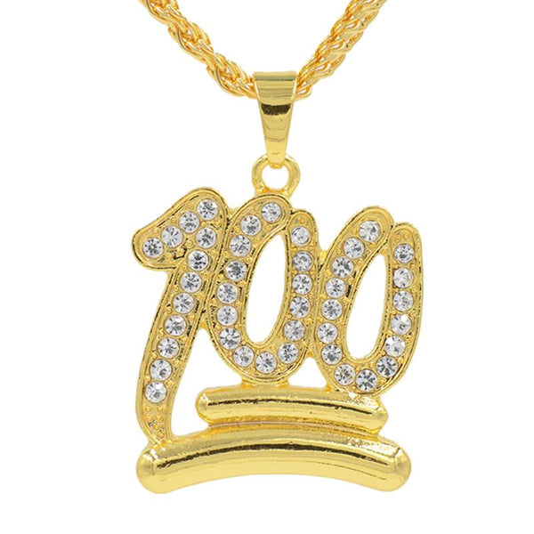 PENDENTIF "HUNDREDS" - ICED OUT - EMOJI #1016